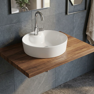 Nouveau lavabo en céramique écologique moderne, blanc, carré et rond, à poser sur comptoir, pour salle de bain - Product Image 5