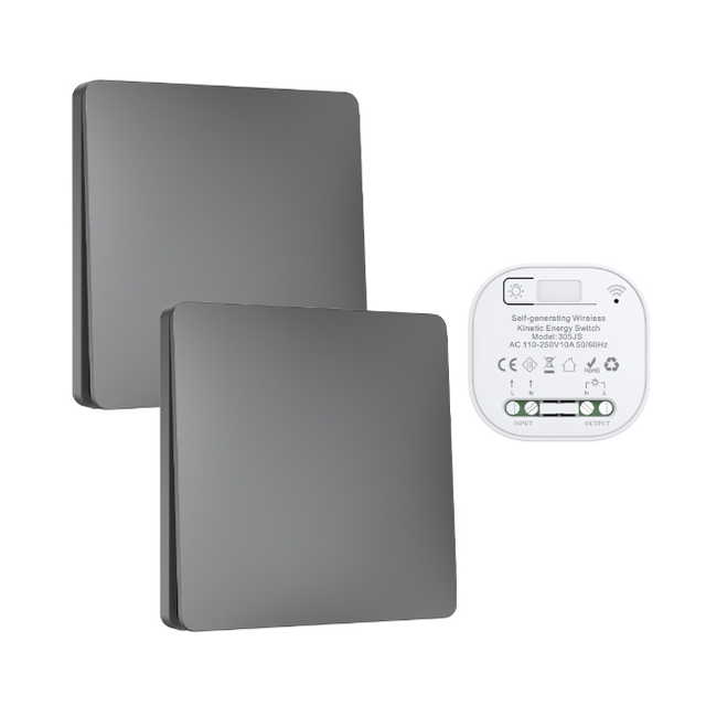 RF433 Frameless Large Panel Self Powered Rebound Wireless Switch Without Battery Outdoor Waterproof Household Kinetic Energy
