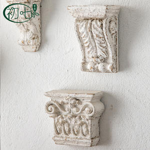 Juego de estantes de pared retro europeos, decoración de pared blanca envejecida para la sala de estar, decoración del hogar - Product Image 3