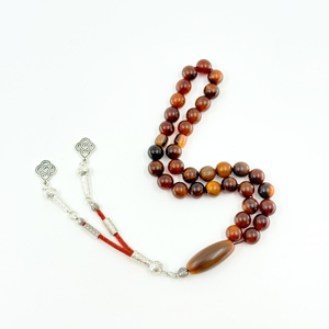 Rosario Musulmano a Forma di Sfera, 10mm, in Corno di Bue, 33 Perle, Misbaha Islamica, Braccialetto Arabo Religioso, Tasbih per la Preghiera - Product Image 5
