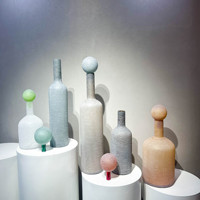 Vase en verre dépoli fait main haut de gamme de la série Morandi, pour décoration artistique de chambre d'hôtel, soufflé à la main