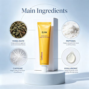 Crème Contour des Yeux Bio 15ml Conforme GMP Éclaircissante Hydratante Anti-Rides à la Caféine et à l'Acide Hyaluronique avec Tube à Impulsion - Product Image 3