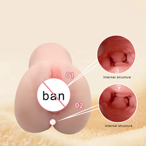 Bán buôn hậu môn TPE masturbators <span class=keywords><strong>Latex</strong></span> nam Dual Channel masturbators Đồ chơi tình dục thủ dâm máy bay cup Nam Túi âm hộ - Product Image 1