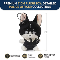 Peluche certifiée ASTM EN71 CPC, série héros, chien de police avec chapeau et radio, 21 cm, peluche douce pour cadeau
