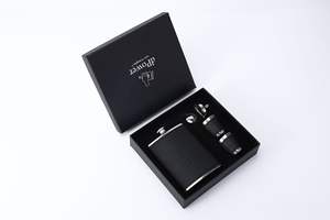 Petaca con estampado negro Nuevo, Petaca de acero inoxidable para licor, whisky, Alcohol, juego de Petaca para <span class=keywords><strong>Monte</strong></span> Carlo Glenlossie - Product Image 5