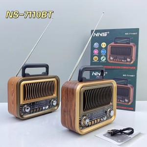 <span class=keywords><strong>Radio</strong></span> Portátil Retro NS-7110BT para Comercio Exterior con Altavoz, Tarjeta TF, Salida de 5W, <span class=keywords><strong>Radio</strong></span> Multibanda FM/AM/SW - Product Image 2