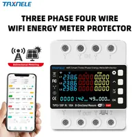 Disjoncteur intelligent Tuya WiFi 4P 100A triphasé avec minuterie, protection contre les surtensions/sous-tensions et réenclenchement automatique pour la maison