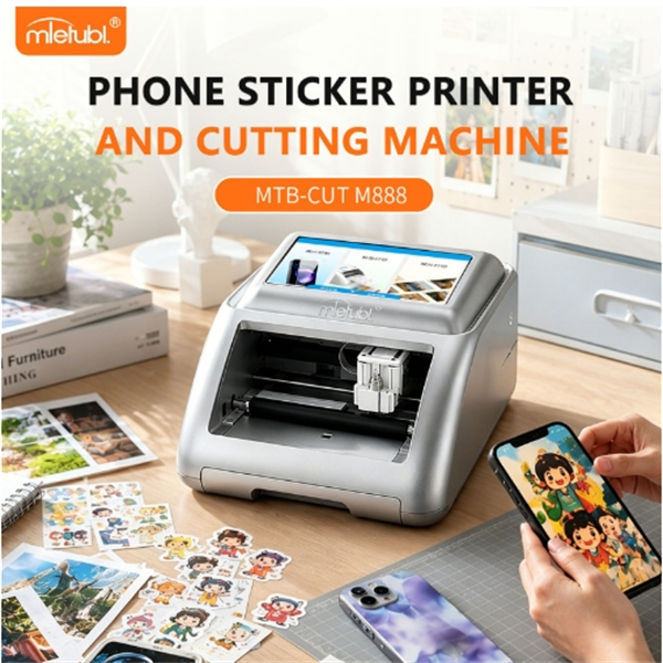 Mletubl MTB-CUT M888 2in1 Film Printer and Cutting Machine Smart Edge Cutter for Mobile Phone Back Glass Protector Sticker DIY