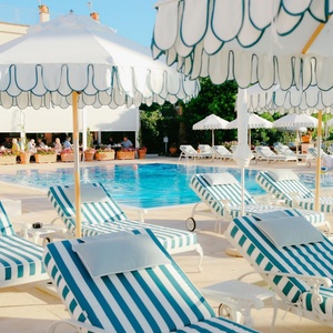 Custom Designed Handcrafted Outdoor Beach Sun Umbrella New European Style Straight Umbrella Manual <b>Control</b> 190T Pongee <b>Standing</b> - Product Image 1