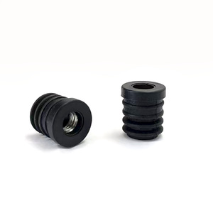 Pied de meuble réglable en plastique avec écrou, bouchon rond noir pour protection des pieds - Product Image 3