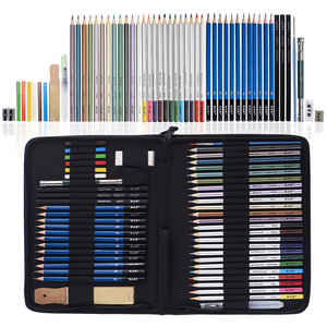 Juego de 51 lápices de colores y dibujo surtidos, juego de dibujo portátil para artistas, principiantes y adultos - Product Image 4