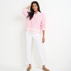 Pantalon chino coupe droite taille mi-haute pour femme FOXA en tissu Oxford infroissable - Product Image 3