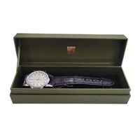 Estuche de Lujo Hecho a Mano para Relojes y Correas con Logotipos Personalizados, Grabado en Relieve, Forro de Esponja y Laminado Mate