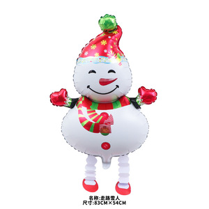 Bán buôn đi bộ vật nuôi nhôm Santa Claus lá bóng Helium Snowman ảnh đi bộ Hươu khủng long giáng sinh đi bộ bóng bay - Product Image 1