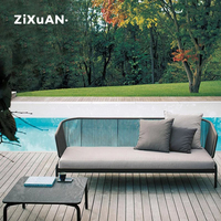Canapé d'extérieur en rotin Villa Cour Jardin Corde Tissé Simple Chaise en rotin Table à thé Combinaison