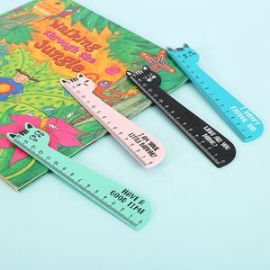 Règle droite en bois coloré, règle de papeterie chat mignon avec échelle - Product Image 6