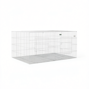 Jaula para Conejos de Hierro Galvanizado de 43.3x31.1x21.3 Pulgadas, Jaula de 2 Paneles para Mascotas, Uso en Interiores, para Razas Pequeñas - Product Image 1