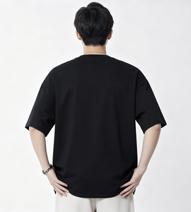 เสื้อยืดคอกลมแขนสั้นทรงหลวมสีดำงาดำอเนกประสงค์สำหรับฤดูร้อน ใส่ได้ทุกวัน สไตล์ลำลอง - Product Image 4