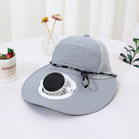 Nouveau ventilateur solaire ultra-léger chapeau de soleil protection solaire chapeau de refroidissement ventilateur chapeau de soleil pêcheur résistant aux UV et coupe-vent solaire