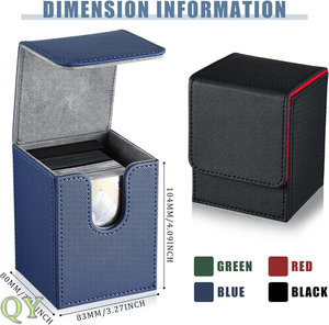 QY Magnetic Closure PU Leather Trading <b>Card</b> Deck Box Storage Case for Sports <b>Cards</b> and Tabletop Games - Product Image 5