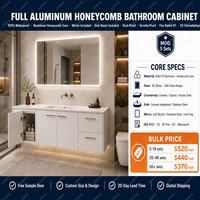 Meuble de salle de bain en aluminium alvéolé, étanche et résistant à l'humidité, taille et couleur personnalisées