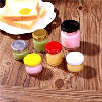 Vente flash Mini pot en verre rond vide de 30 ml 50 ml pour confiture, miel, aliments, épices avec couvercle en métal à vis