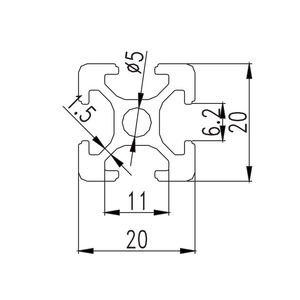20 Series Profil Aluminium Industri Profil Bentuk T Aluminium Grosir - Product Image 2