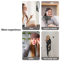 Trépied télescopique pliable en acier inoxydable Q05 de 1580 mm avec tête rotative pour diffusion en direct et utilisation avec téléphone