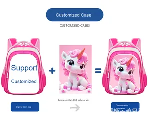 Mignon 3D Licorne Arc-En-<span class=keywords><strong>Cheval</strong></span> Princesse <span class=keywords><strong>Cartable</strong></span> Nouvelle Édition Fabriqué en Oxford PC Matériel pour les Étudiants du Primaire - Product Image 4