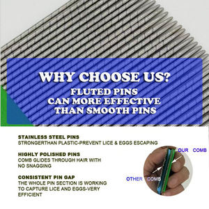 أفضل مشط للبراغيث والقمل بمقبض بلاستيكي غير قابل للتآكل ومضاد للانزلاق، مع أسنان من الفولاذ المقاوم للصدأ وتصميم إبرة مموجة للاستخدام المنزلي - Product Image 5