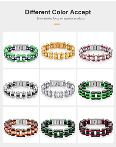 Bracelet de moto unisexe en acier titane personnalisé style hip-hop avec chaîne de vélo incurvée et nom sur mesure – Vente en gros - Product Image 5