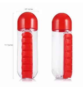 600ml खेल प्लास्टिक की पानी की बोतल गठबंधन दैनिक गोली बक्से आयोजक पीने की बोतलें रिसाव प्रूफ बोतल गिलास आउटडोर