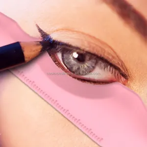 Régua de silicone para maquiagem dos olhos, ferramenta multifuncional para delinear sobrancelhas, pincel para maquiagem de cílios, batom