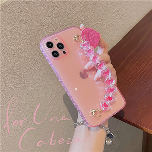 Funda de teléfono suave con cadena y pulsera de corazón de amor, carcasa trasera para iPhone 12 Pro Max Mini 11 Pro Max XR X XS Max 7 8 Plus SE <span class=keywords><strong>2021</strong></span> - Product Image 3