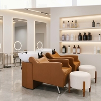 Meubles de salon de coiffure en gros, miroir de coiffure double face, station de coiffage avec LED à vendre