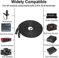 Cavo XLR a XLR a 3 Pin, da Maschio a Femmina, per Microfono, Altoparlante, Mixer, Amplificatore HiFi e Registrazione in Studio