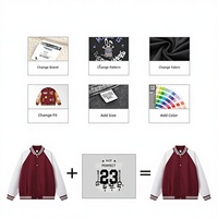 Blouson Bomber Homme Personnalisé Style Streetwear Américain, Manches Raglan, Patchwork, Doublure Laine Hiver, Logo Avant