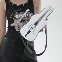 Sac à bandoulière en cuir PU en forme de guitare, nouveauté 2026, pour femme, sac à main à rivets, style Y2K, streetwear, sac créatif
