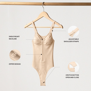 Body Faja Moldeadora de Una Pieza para Mujer de <span class=keywords><strong>Tik</strong></span> <span class=keywords><strong>Tok</strong></span> de Gran Venta con Cremallera Frontal Transpirable sin Costuras y Control de Abdomen al por Mayor - Product Image 4