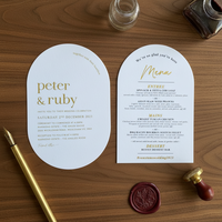 Cartes d'invitation de mariage personnalisées élégantes en papier artistique, avec estampage à chaud doré luxueux