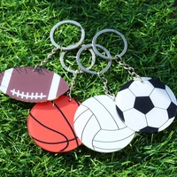 Porte-clés sportif créatif double face en acrylique, motifs football et volleyball, transfrontalier, États-Unis Cadeau sportif pour la fête de l'Indépendance