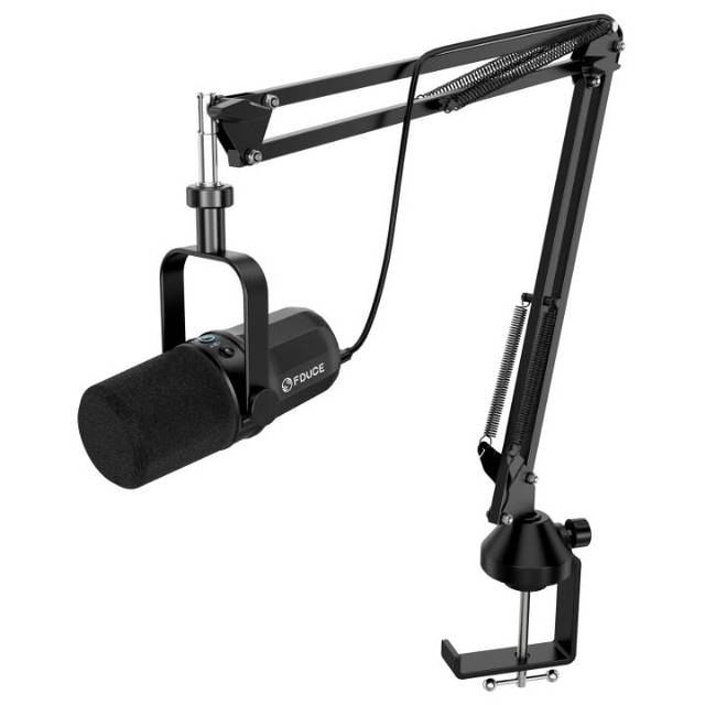 360 Degree Rotating Microphone Bracket USB/XLR Podcast Dynamic Microphone Set with Boom Arm Stand