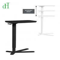 Table d'appoint de bureau ergonomique en noyer, réglable en hauteur, avec base en X stable