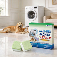Tablettes Nettoyantes Écologiques pour Lave-linge 30-50% d'Ingrédients Actifs Éliminent les Odeurs et le Tartre Nettoyage en Profondeur Effervescent