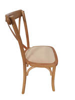 Chaise de salle à manger DISHI en bois avec coussin, chaises pour événements de mariage, chaise empilable à dossier croisé