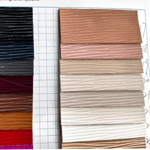 Wholesale TSolid Color Stripped Toothpick Pattern Embossed Pu Material Special Leather Design For Bags Handbags Mouse Pad