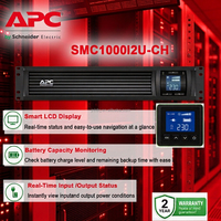 APC SMC1000I2U-CH 230V Fase Tunggal 1000VA/600W 2U Rak Sumber Daya Tanpa Interupsi MCSurge Guard untuk Router Jaringan Inti