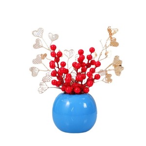 Kch Ceramic Vase Set Small Round Orange For <b>Flower</b> Arranging And Room Decoration - Product Image 4