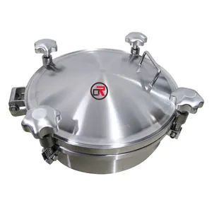 304 handle wheel stainless steel 450mm circular type pressure vessel rectangle manhole cover