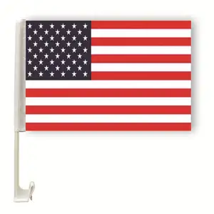 Hot Sale 30*45cm US American Car Flag Polyester Car Decoration Custom Countries Car Window Flags